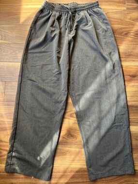 Men's Casual Drawstring Pants - Charcoal Gray Size XL Stretchable